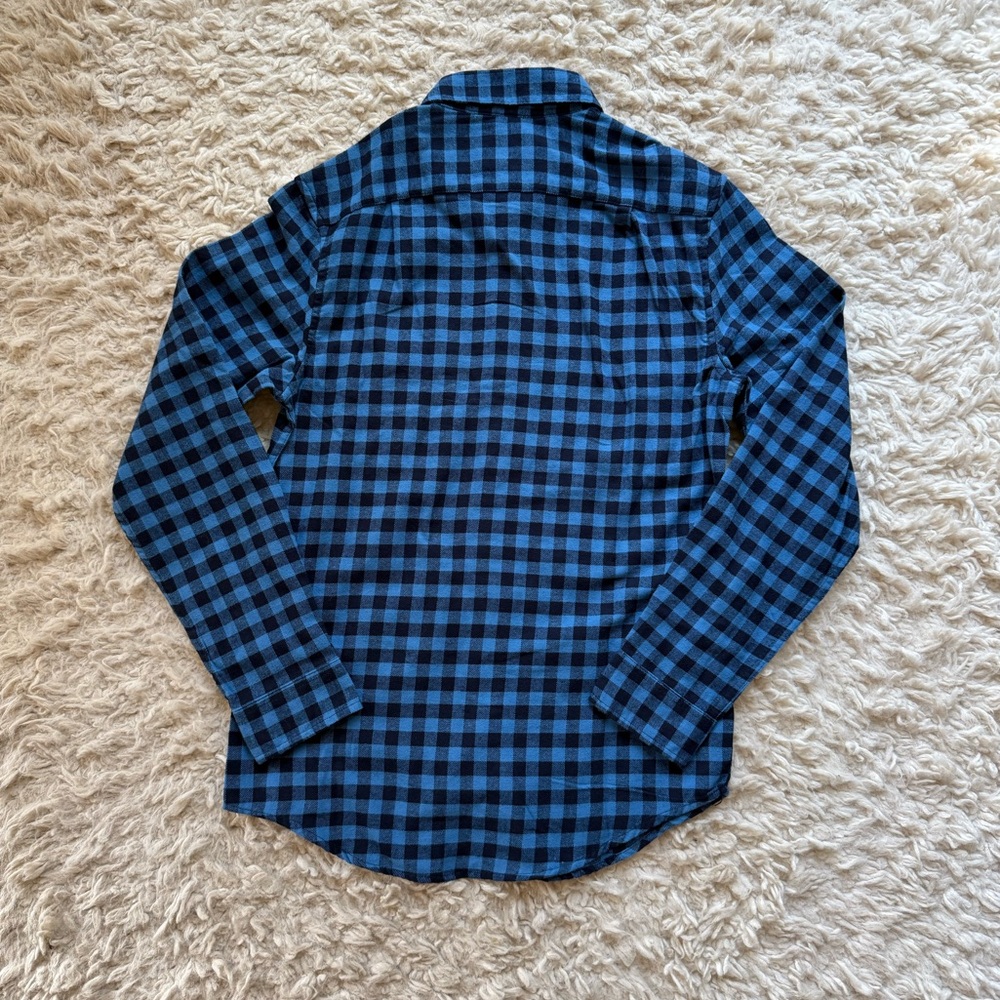 NWT Goodlellow & Co. blue Gingham flannel shirt men’s size small - Picture 2 of 4